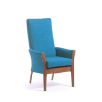 Dalton High Back Armchair without Wings - Azure featured image