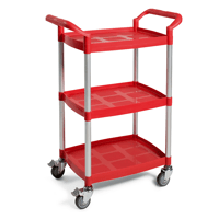 Plastic Service Platform Trolley - Red 3 shelves featured image