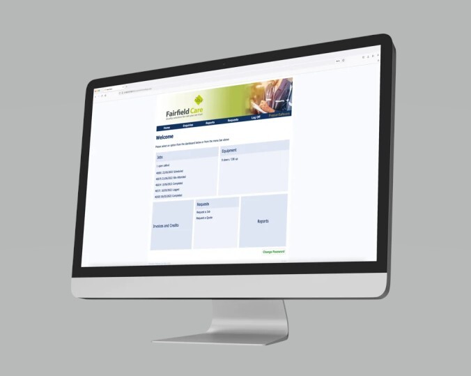 new logoServicing portal on screen
