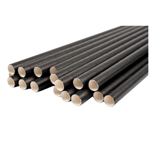 Compostable Paper Cocktail Straws Black - 250 Pack featured image